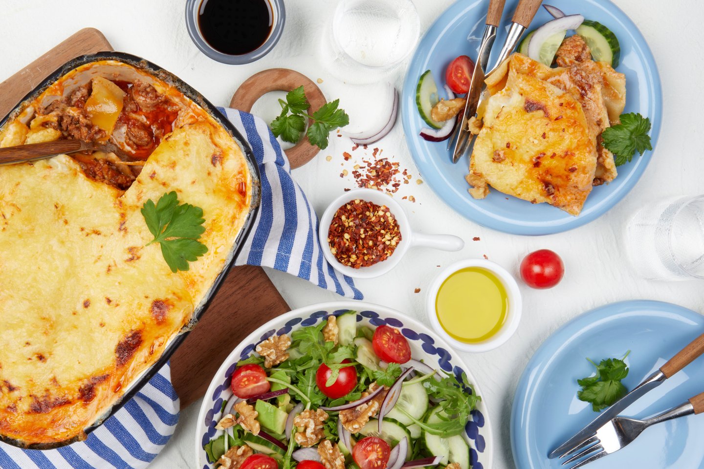 Rask lasagne med grønn salat