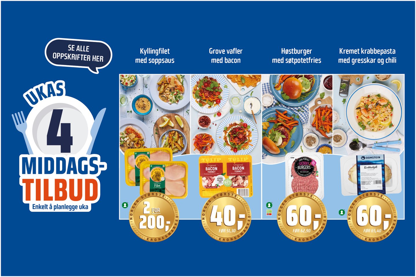 Ukas fire middagstilbud