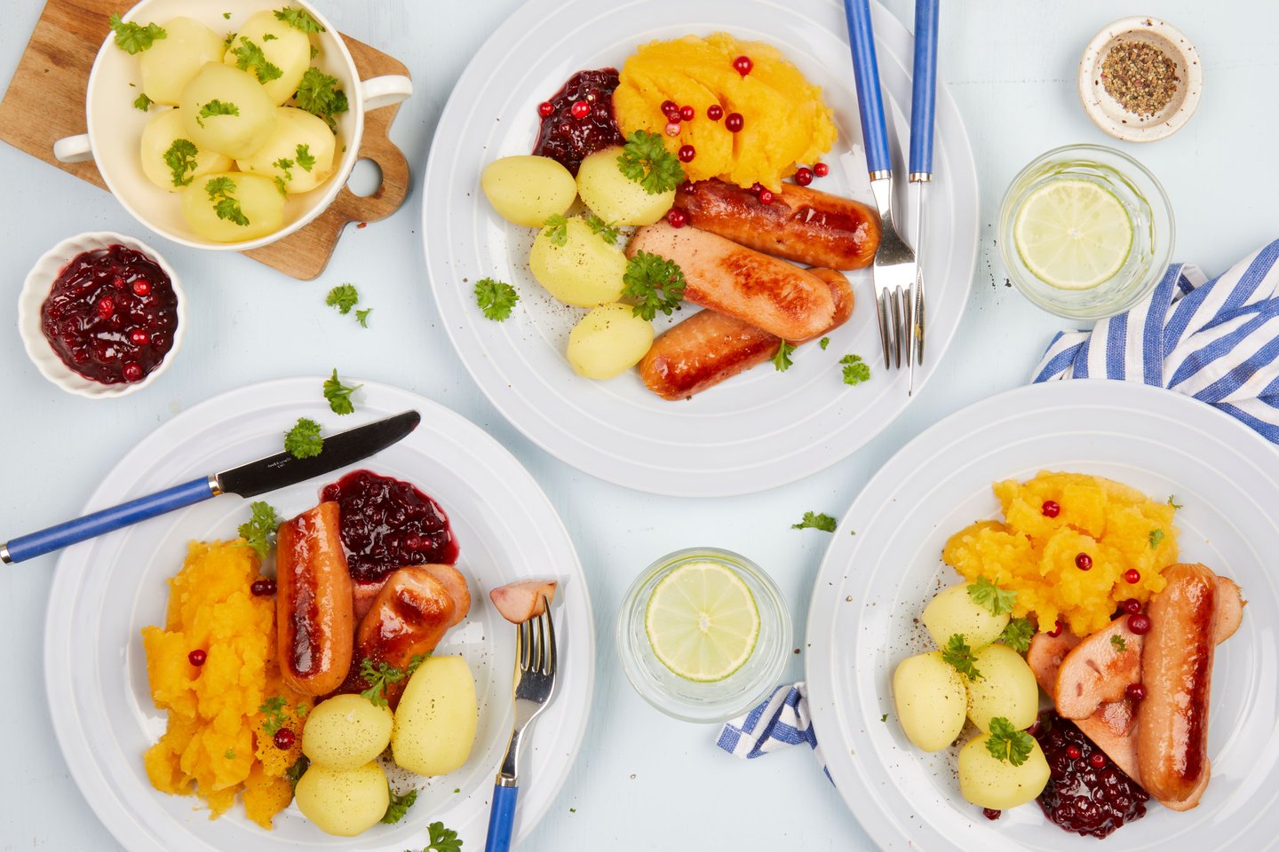 Kjøttpølser med kålrotmos