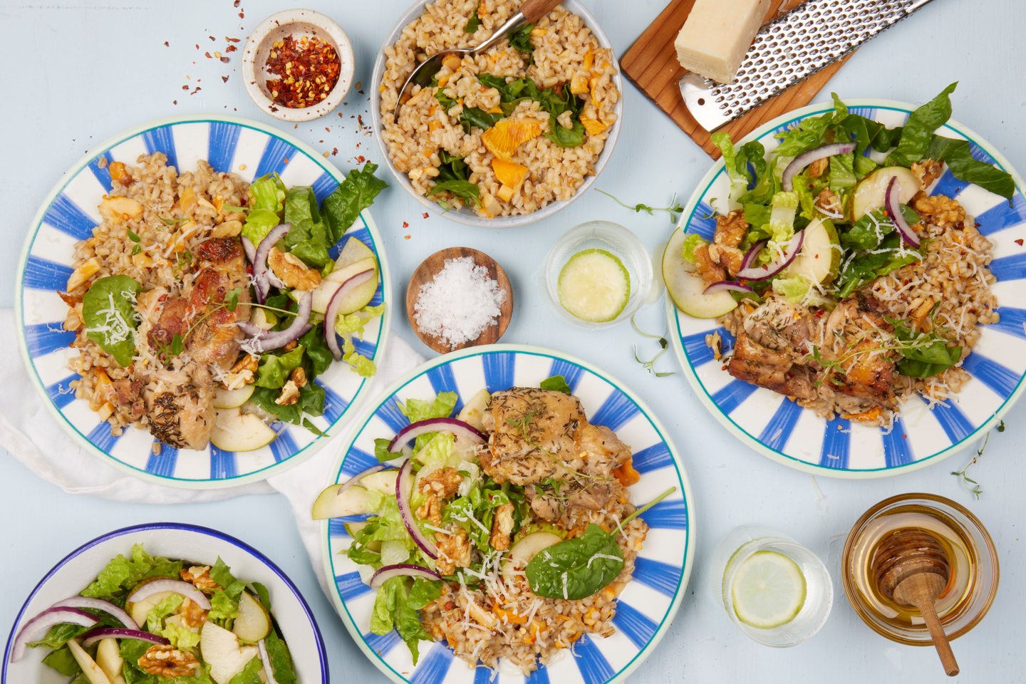 Honning- og timiankylling med kantarell-byggotto