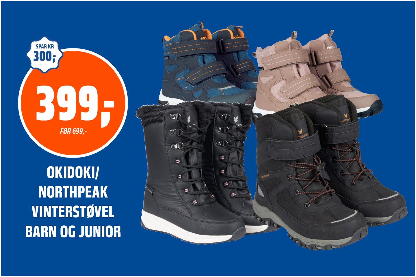 Okidoki snø vinterstøvel