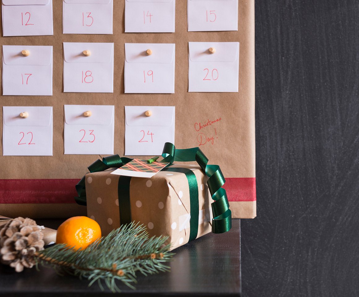 Julekalender med små konvolutter