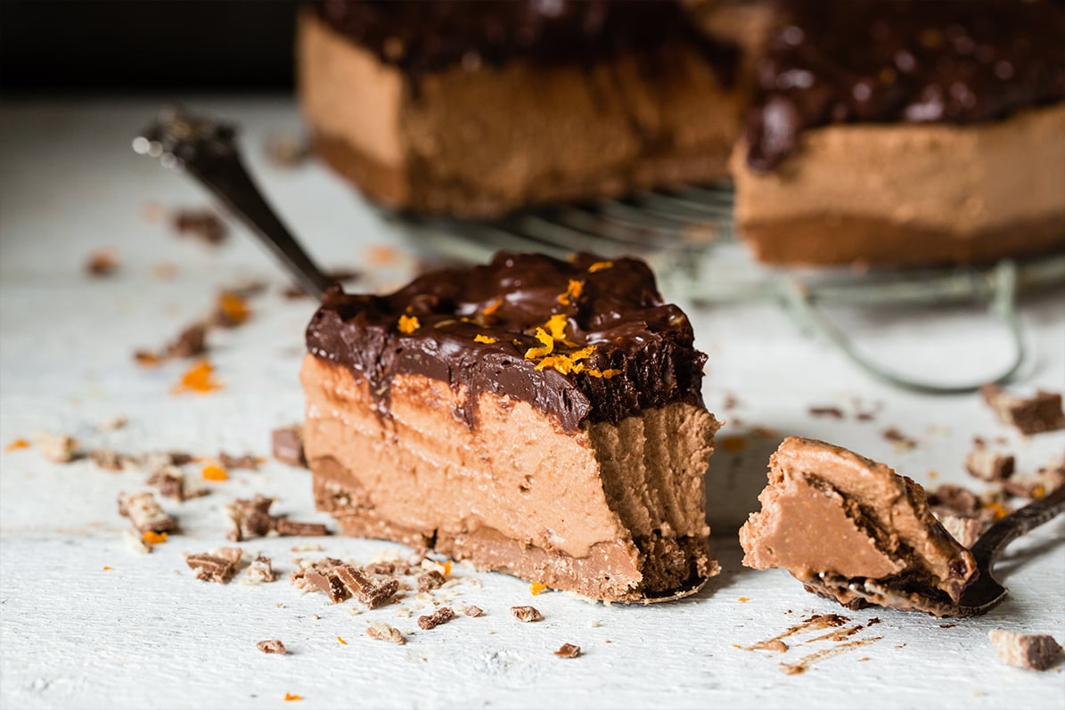 Sjokoladekake med Kvikklunsj og appelsin