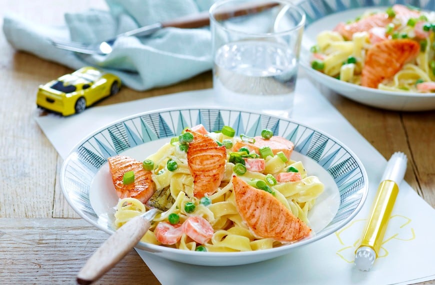 Kremet pasta med laks