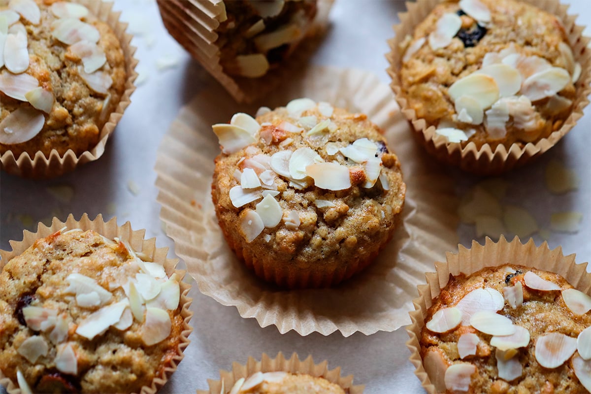 Sunne og gode havre- og mandelmuffins