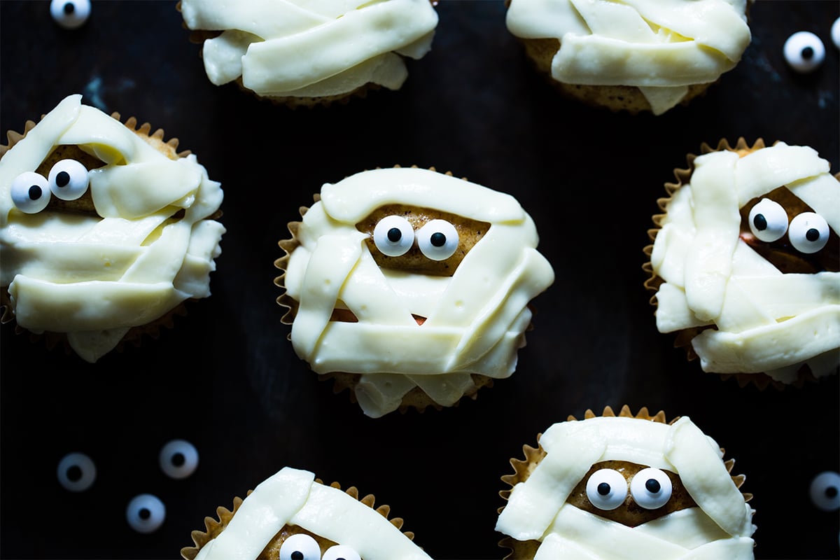 Halloween-muffins med eple
