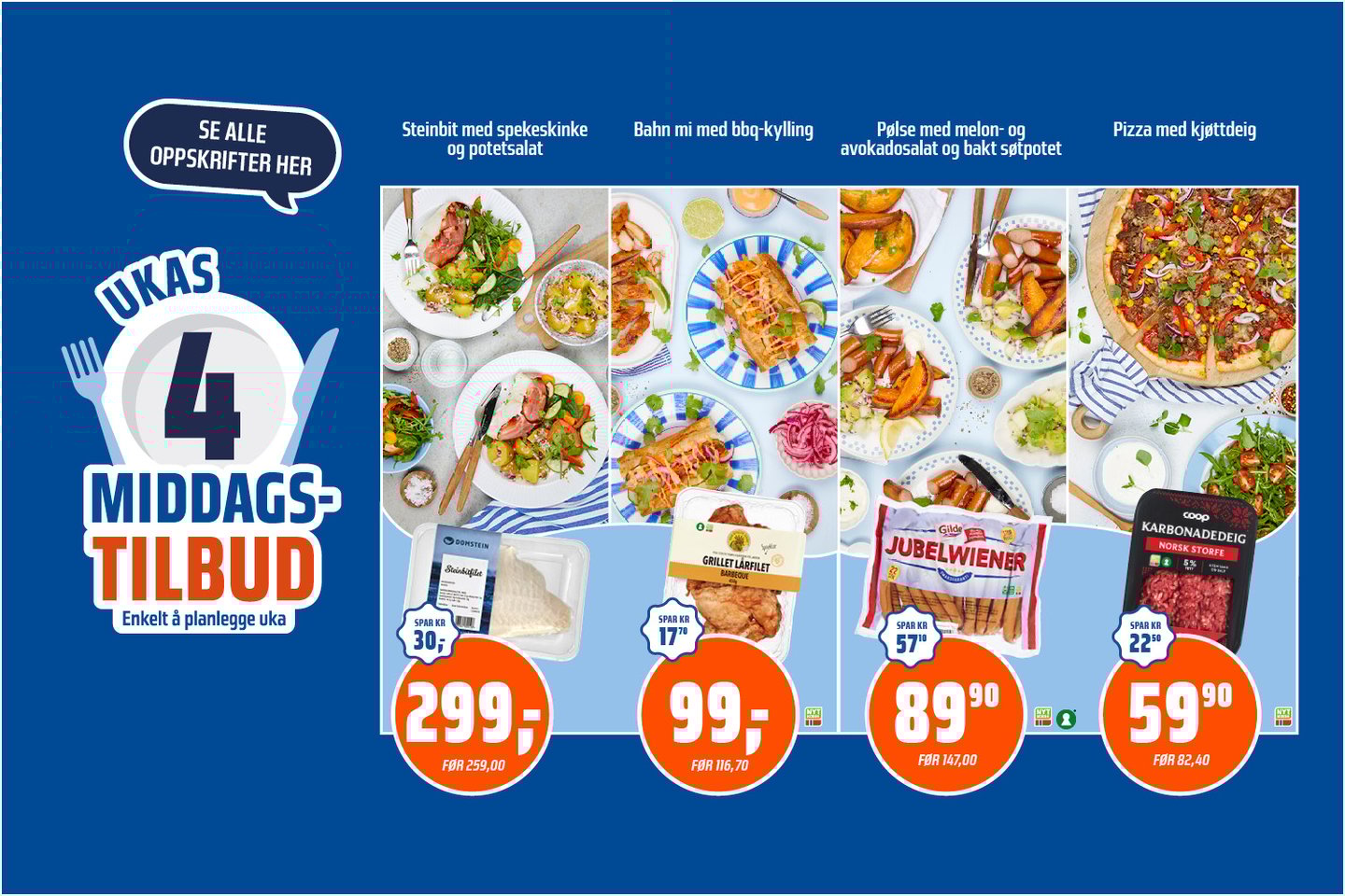 Ukas 4 middagstilbud
