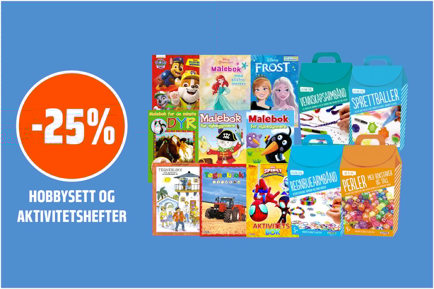 Hobbysett og aktivitetshefter