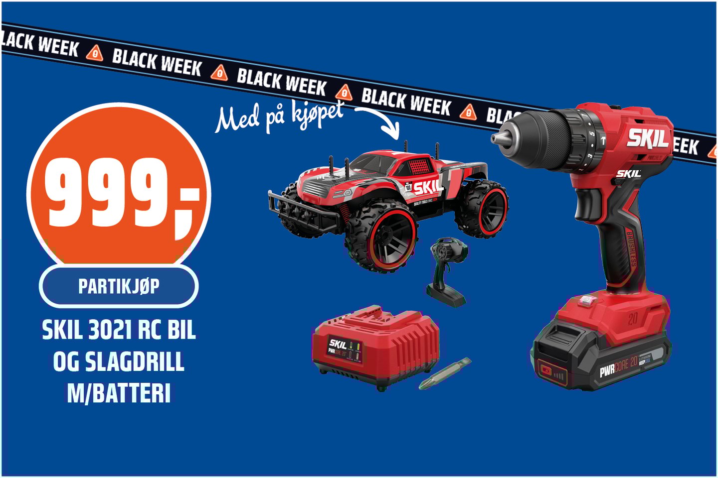 Drill og radiostyrt bil