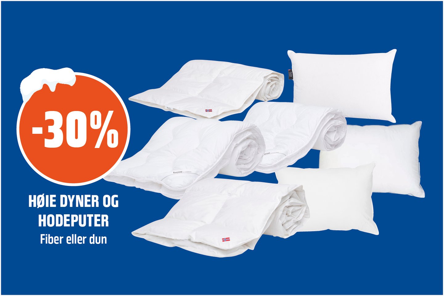 Høie dyner og puter