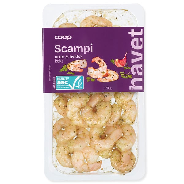 Coop scampi hvitløk og urter