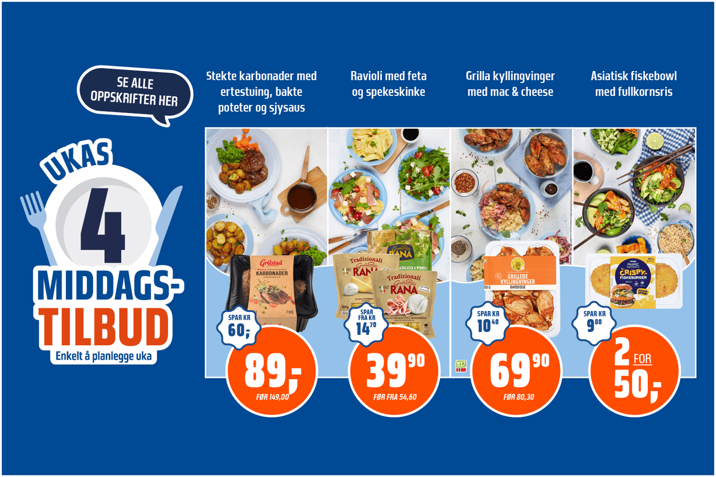 Ukas middagstilbud uke 18