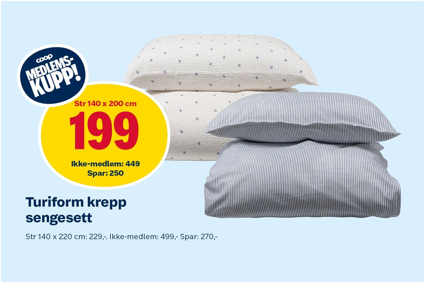 Krepp sengesett