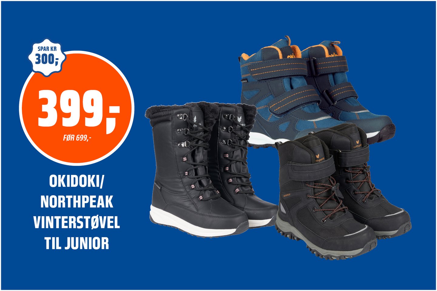 Okidoki snø vinterstøvel