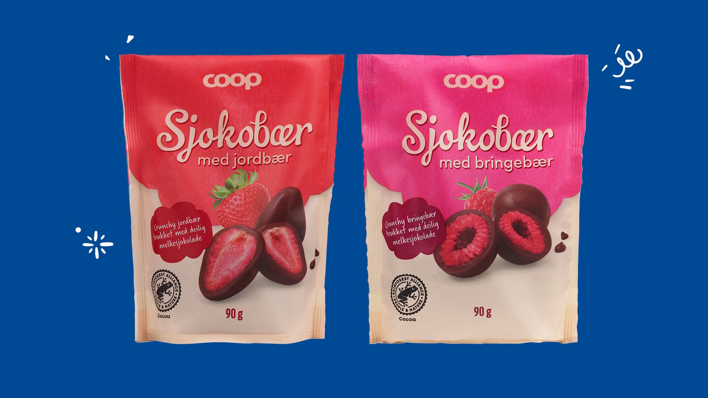 Fruktige nyheter med sjokolade
