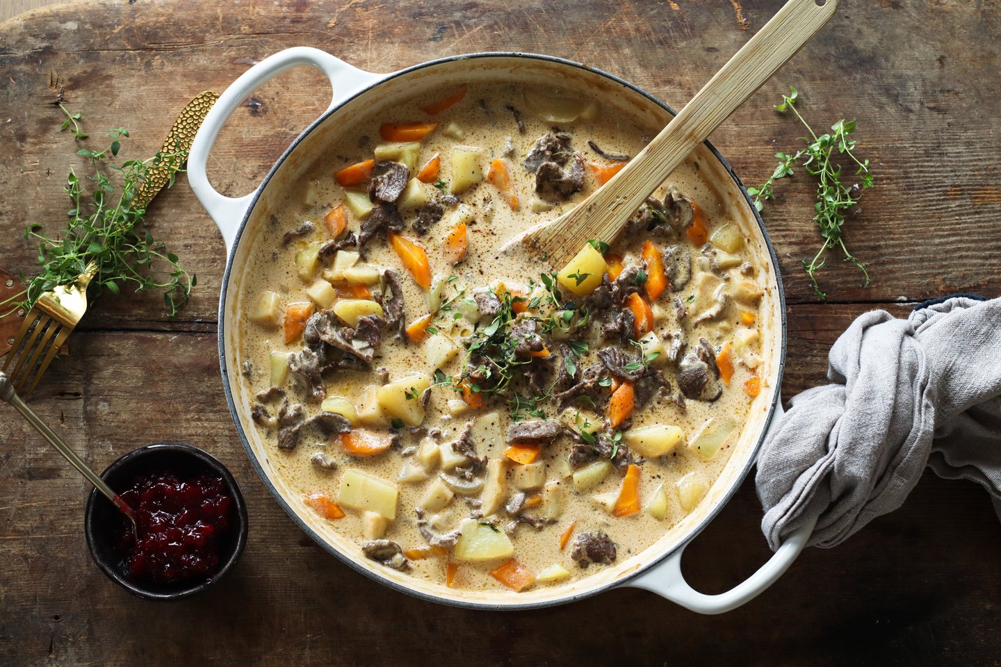 Kremet viltgryte med reinskav