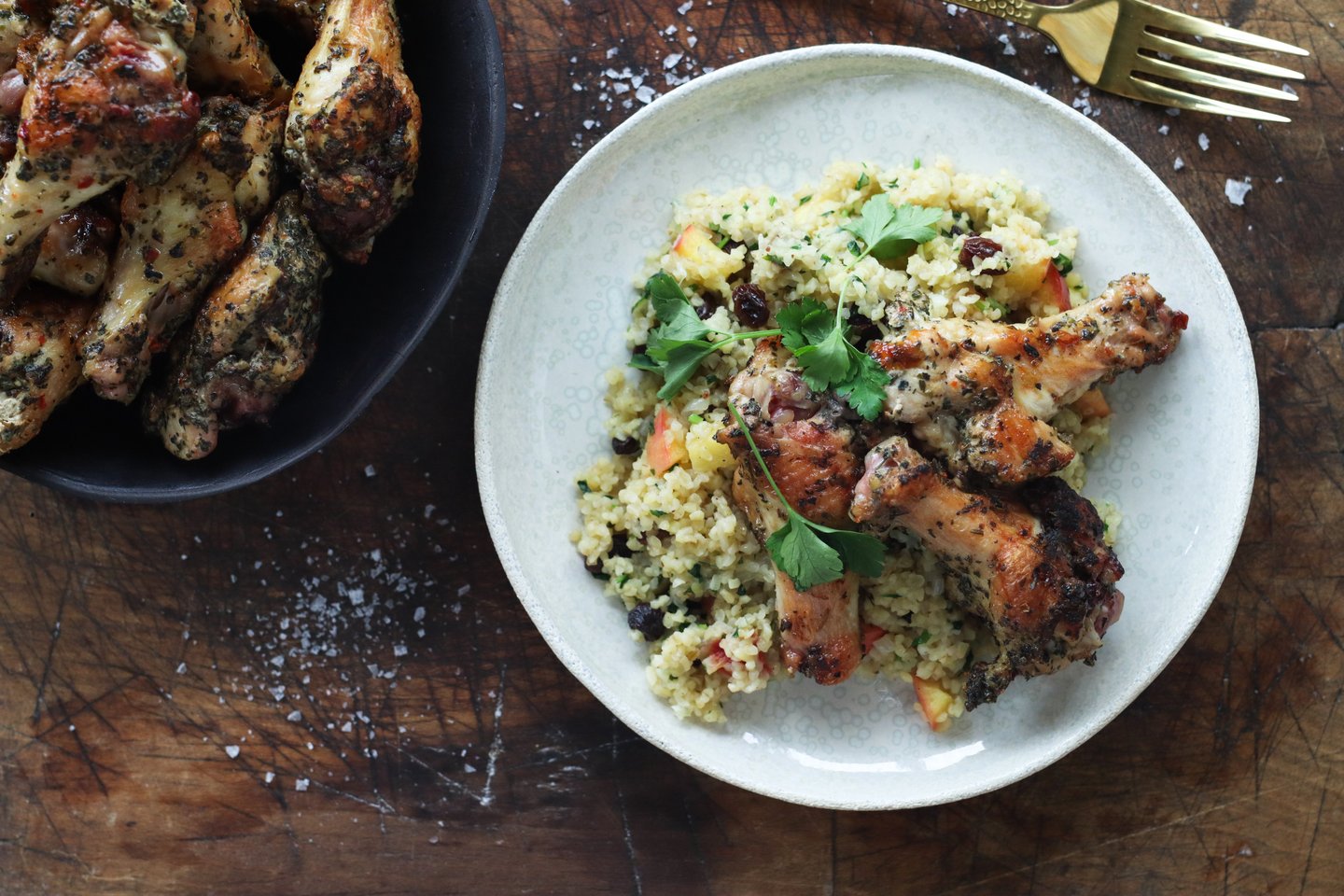 Kylling med nektarin og bulgur