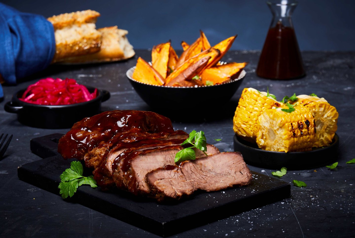 Brisket med barbeque-saus