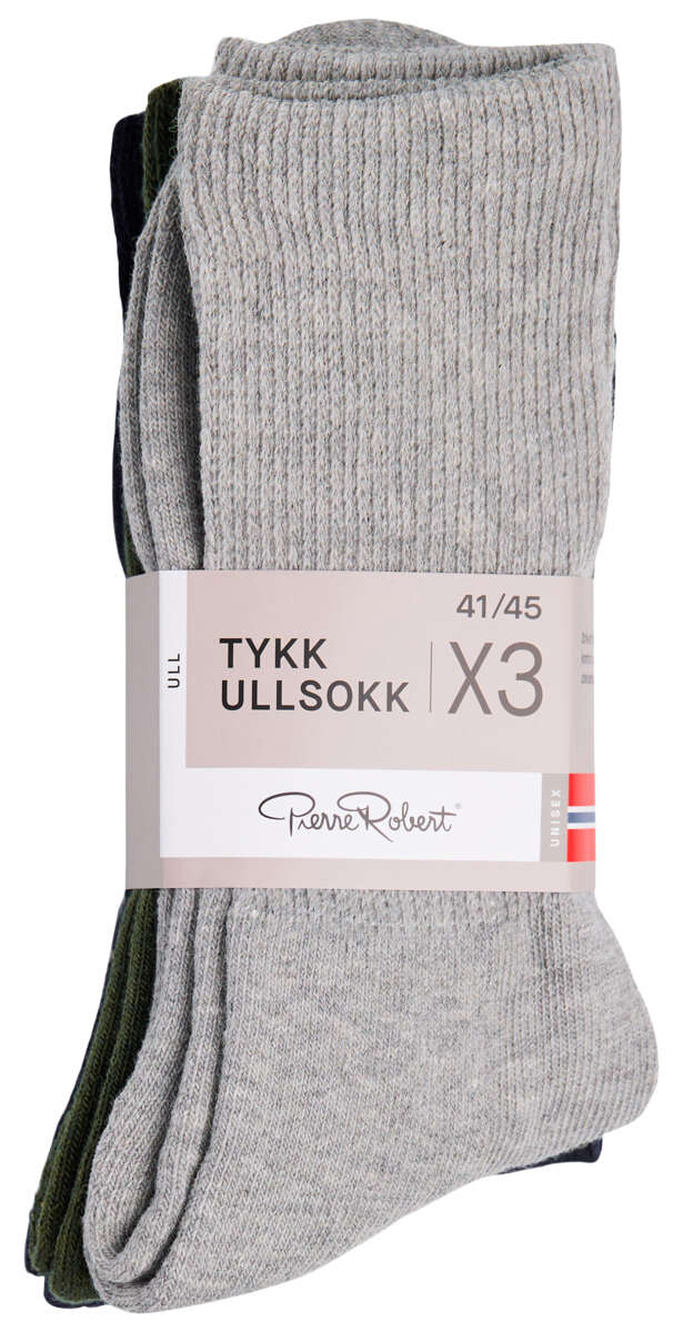 Pierre Robert tykk ullsokk 3-pk herre