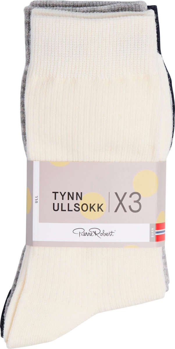 Pierre Robert tynn ullsokk 3-pk barn