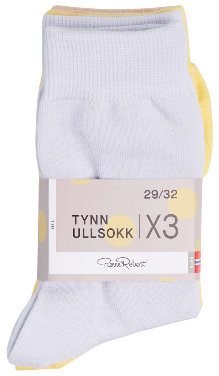 Pierre Robert tynn ullsokk 3-pk barn