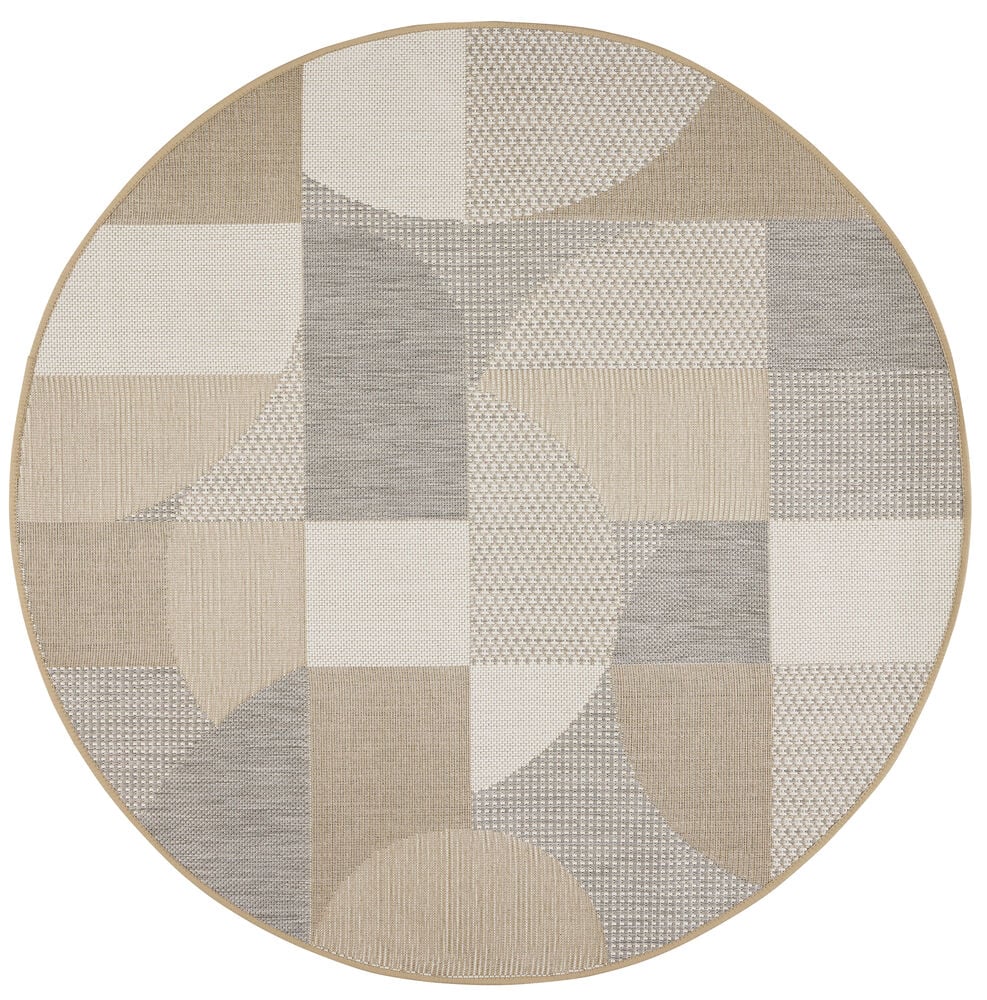 Praga uteteppe, grå/beige Ø133