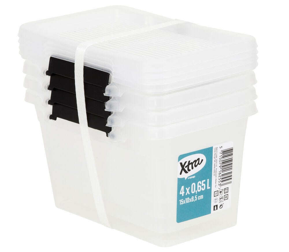 Xtra oppbevaringsboks 4 pk