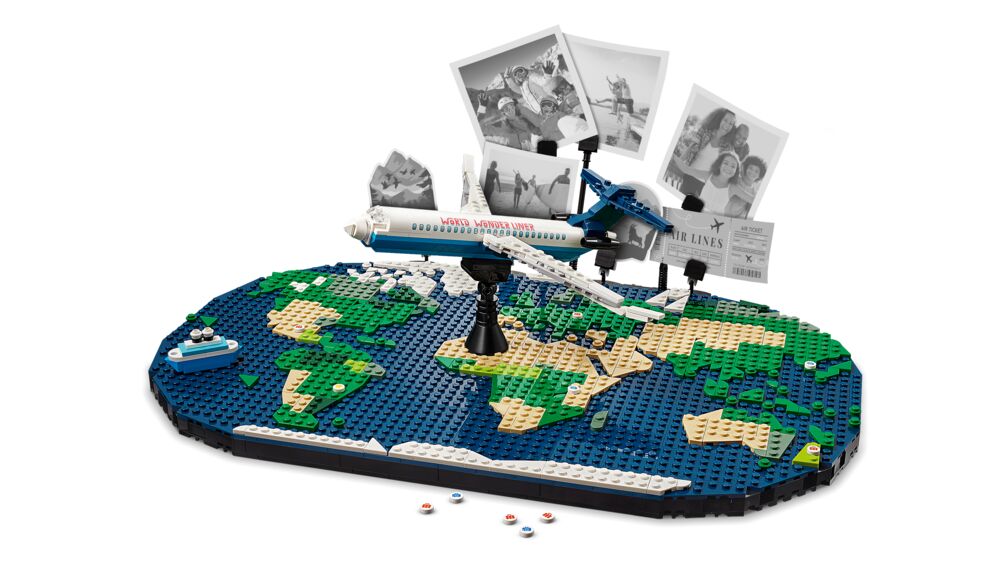 LEGO® Reiseminner. Byggesett med verdenskart 41838