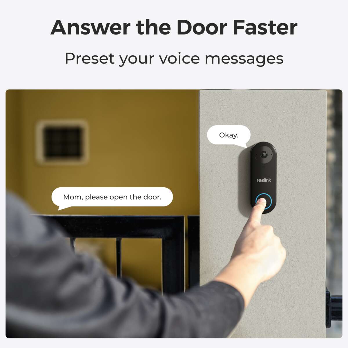 Reolink Smart 2K+ Video Doorbell WiFi-ringeklokke med 5 MP kamera