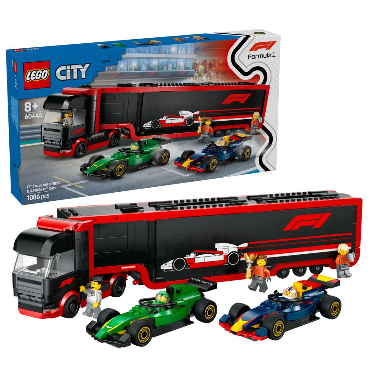 LEGO® City F1®-trailer med F1® RB20 og AMR24 60445
