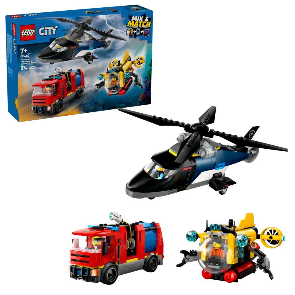 LEGO® City Pakke med helikopter, brannbil og ubåt 60462