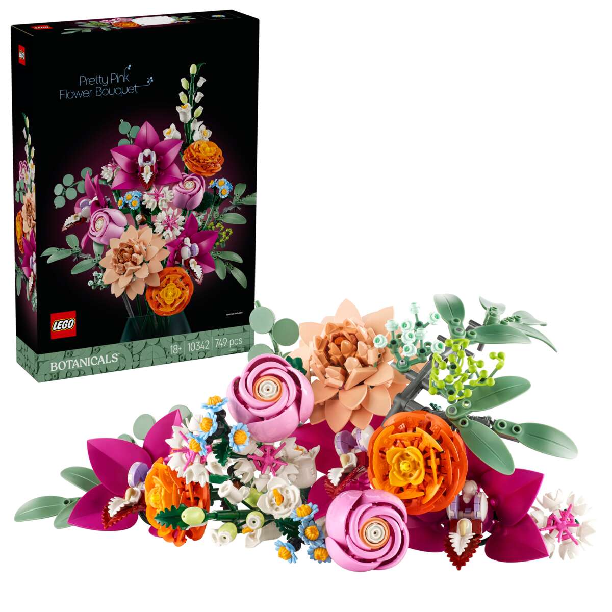 LEGO® Botanicals Vakker bukett med rosa blomster 10342