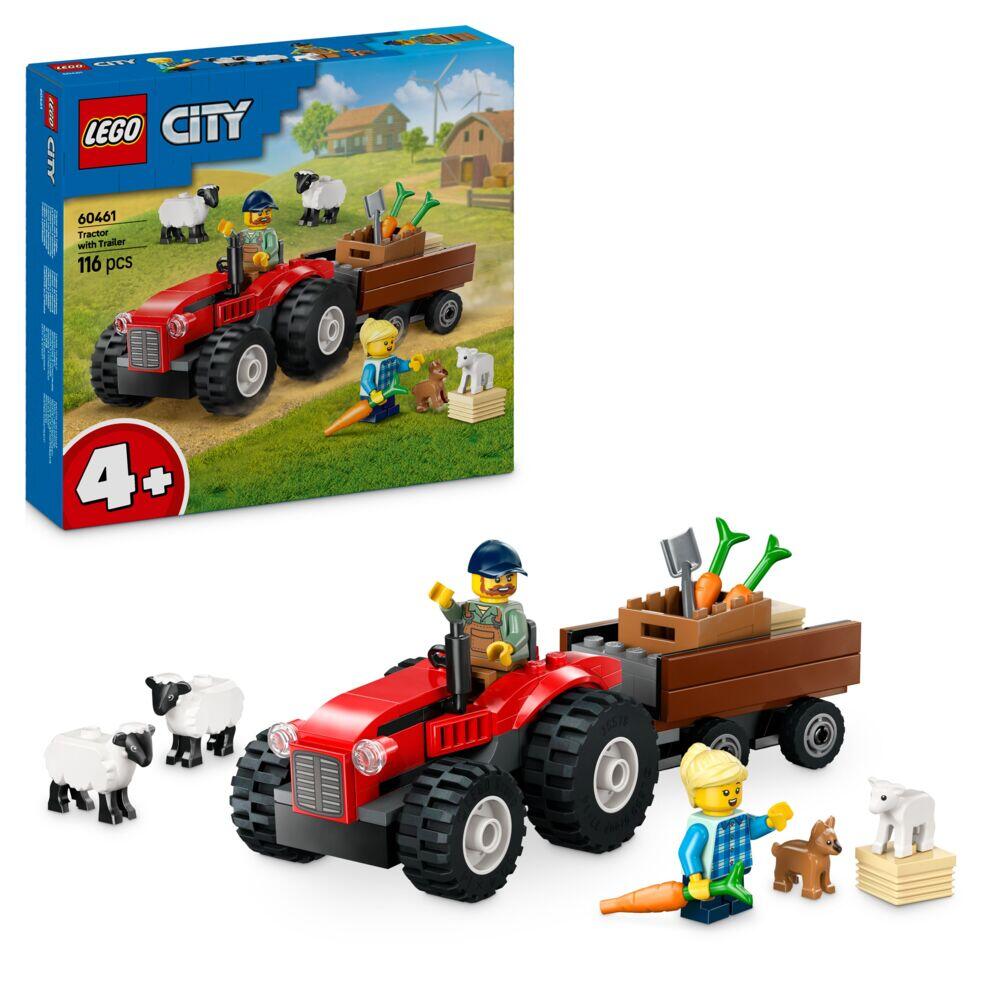 LEGO® City Sett med rød traktor, henger og sau 60461