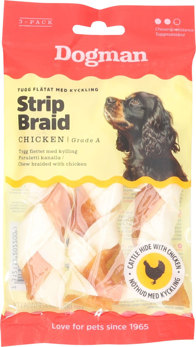 Dogman Kylling Strip Braid 3pk