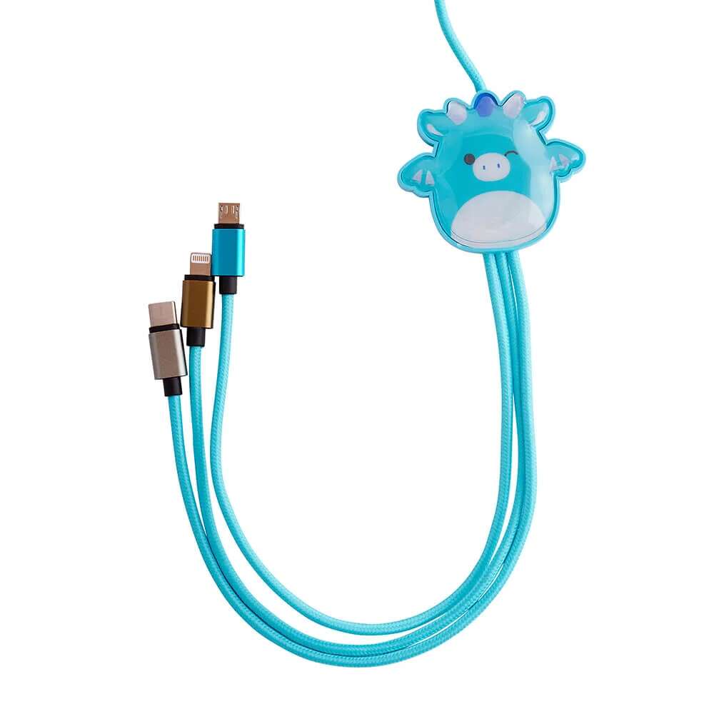 Squishmallows® 3-i-1 USB-C/Micro/Lightning ladekabel
