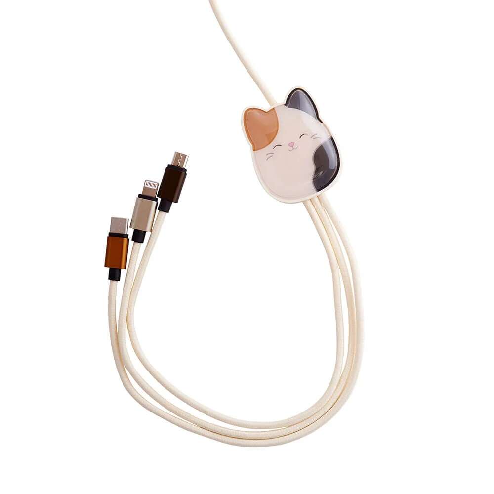 Squishmallows® 3-i-1 USB-C/Micro/Lightning ladekabel