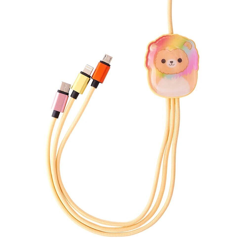Squishmallows® 3-i-1 USB-C/Micro/Lightning ladekabel