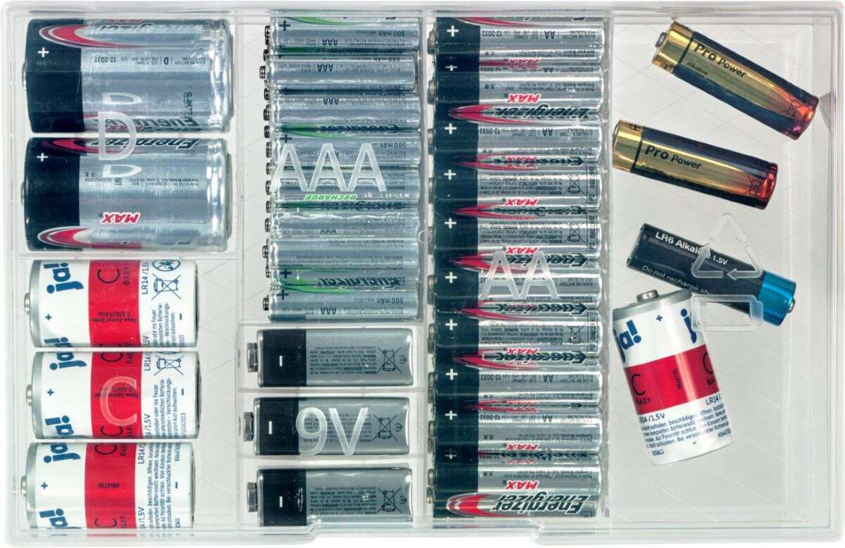 Oppbevaringsboks for batterier