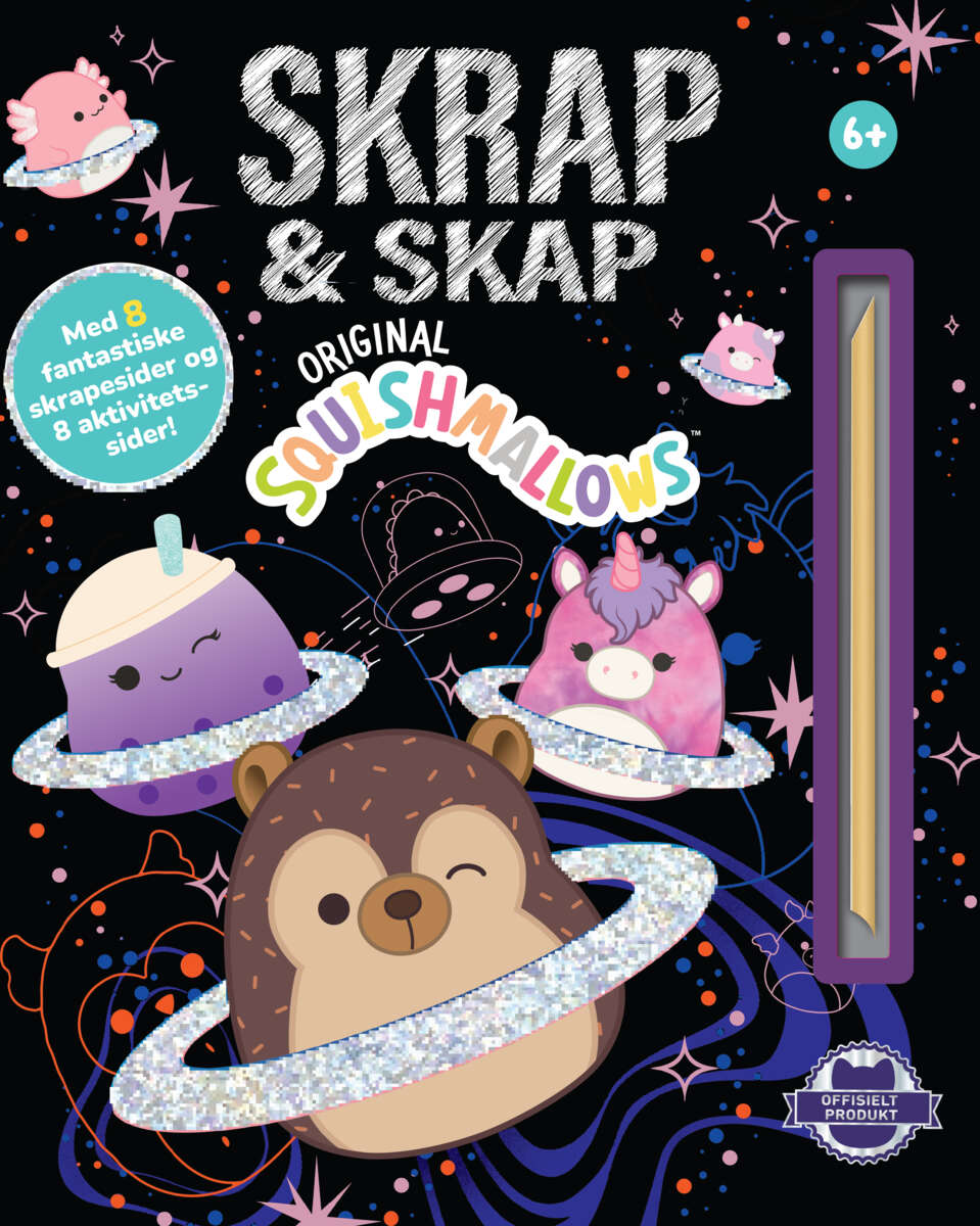Squishmallows skrapekunst- og aktivitetsbok.