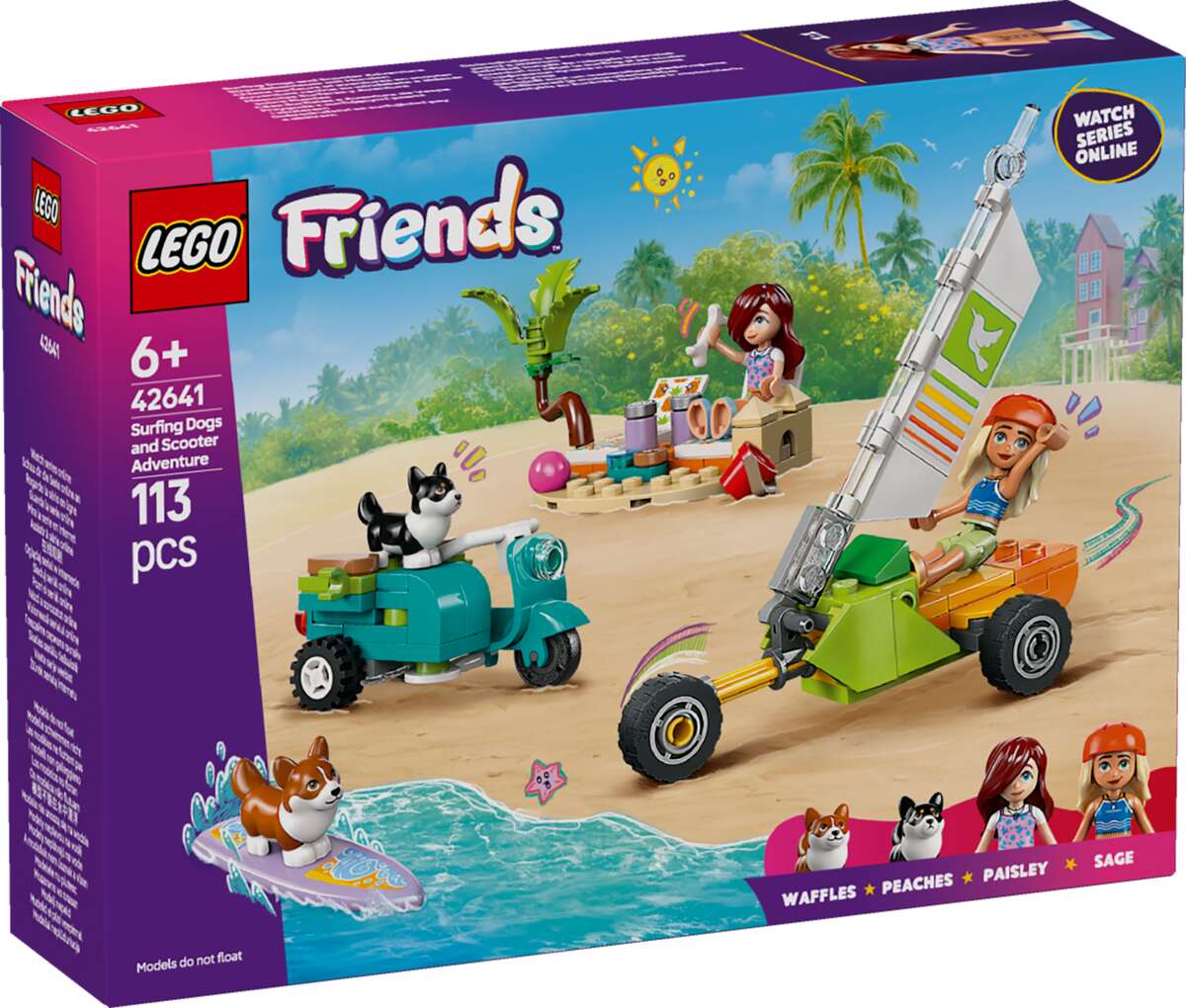 LEGO® Friends Lekesett med surfende hunder og scooter 42641