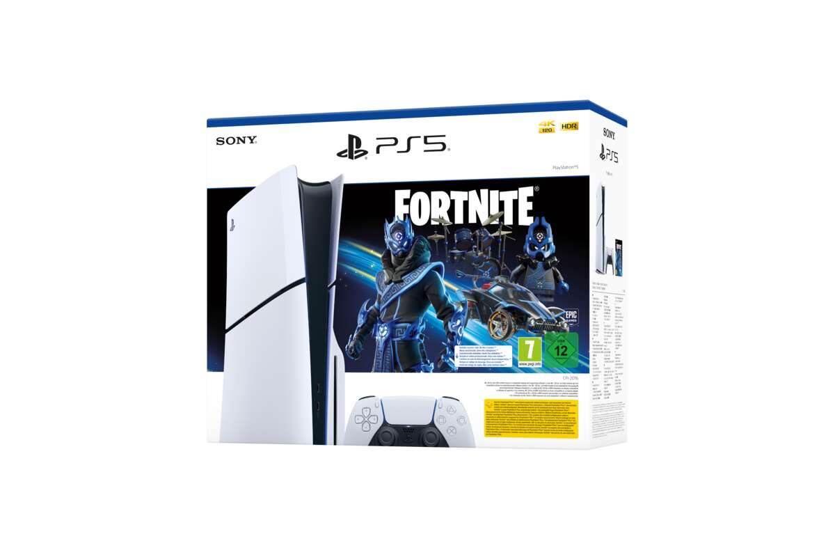 PlayStation®5-konsoll (model group - slim) + Fortnite® Cobalt Star-pakke