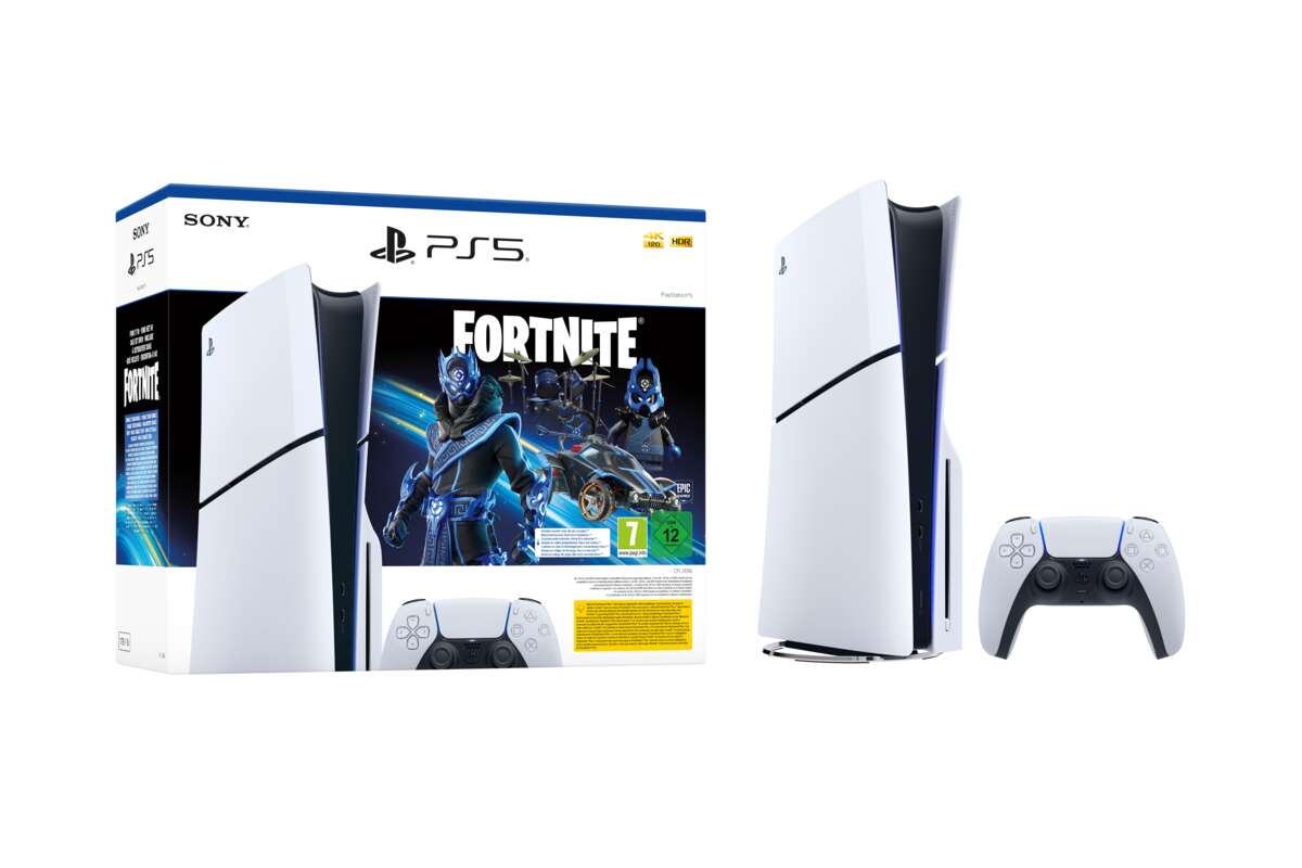 PlayStation®5-konsoll (model group - slim) + Fortnite® Cobalt Star-pakke