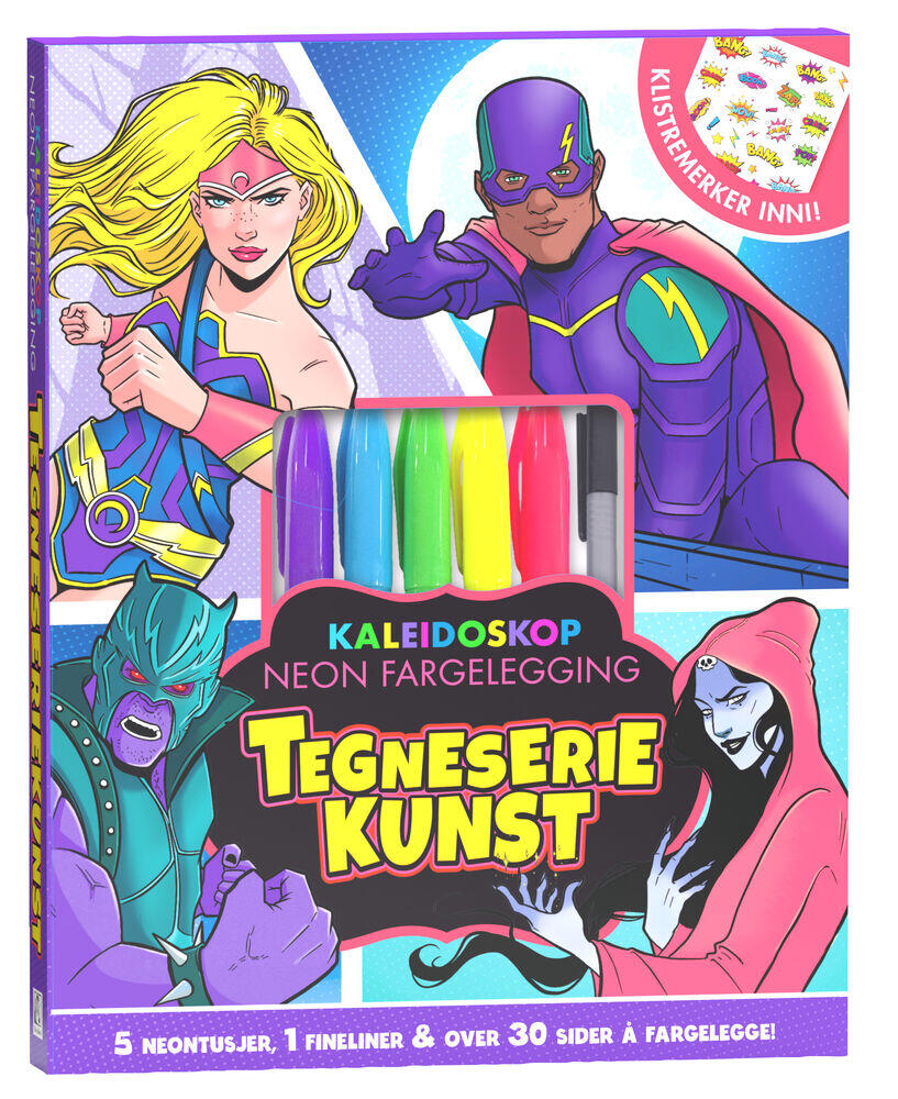 Kaleidoskop Neon fargelegging tegneserie aktivitetsbok