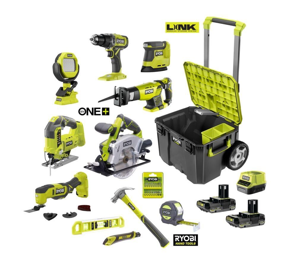 Ryobi R18CK7-2C20LB verktøysett