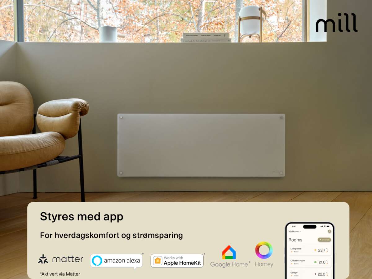 Mill Glass WiFi Gen 3 1200W panelovn