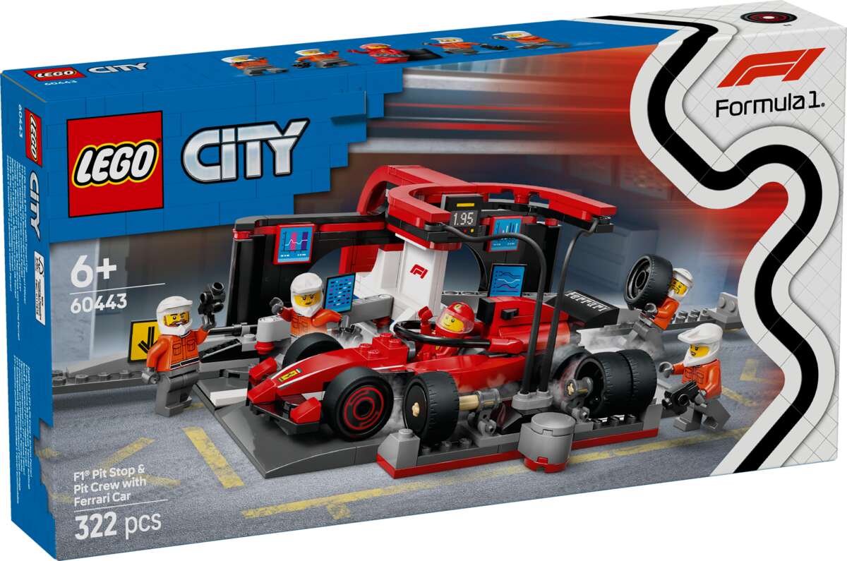 LEGO® City F1®-depotstopp og -team med Ferrari-bil 60443