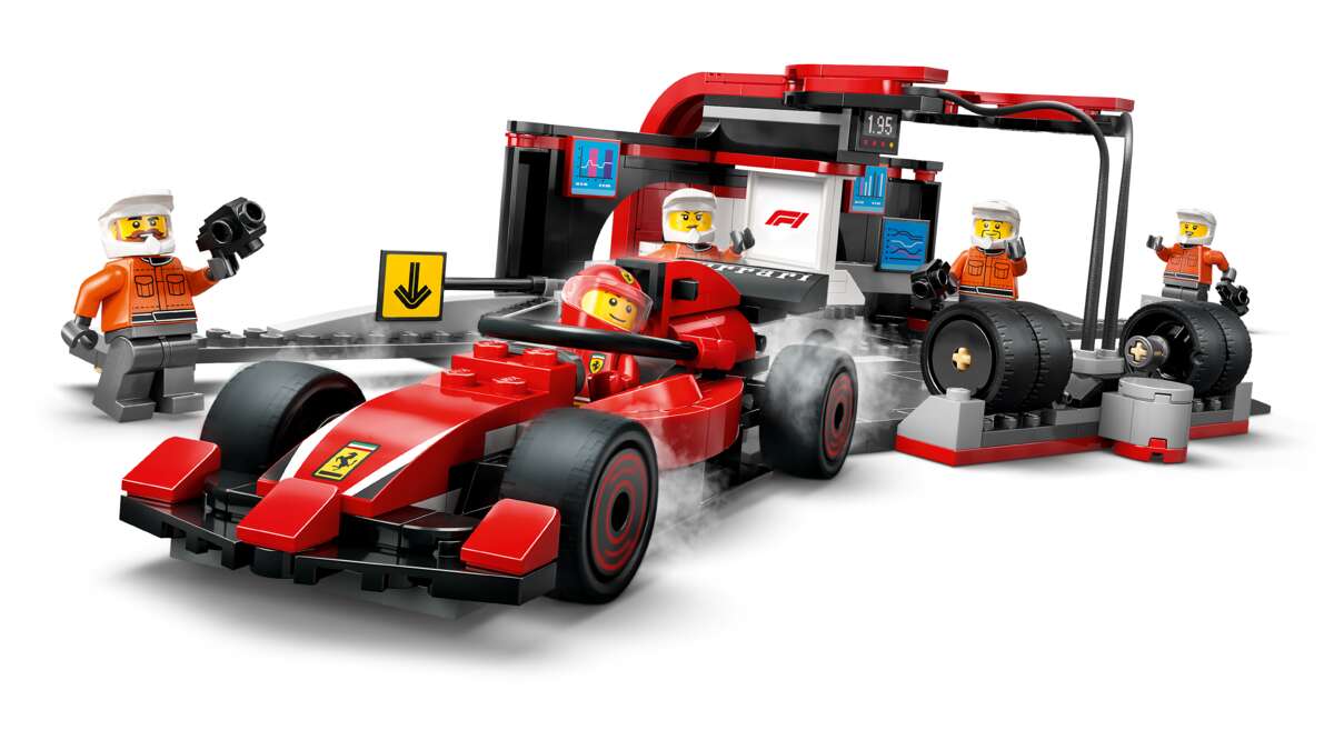 LEGO® City F1®-depotstopp og -team med Ferrari-bil 60443