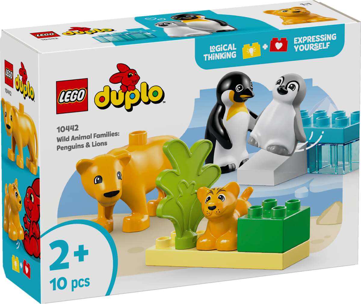 LEGO® DUPLO® Town Villdyrfamilier: Pingviner og løver 10442