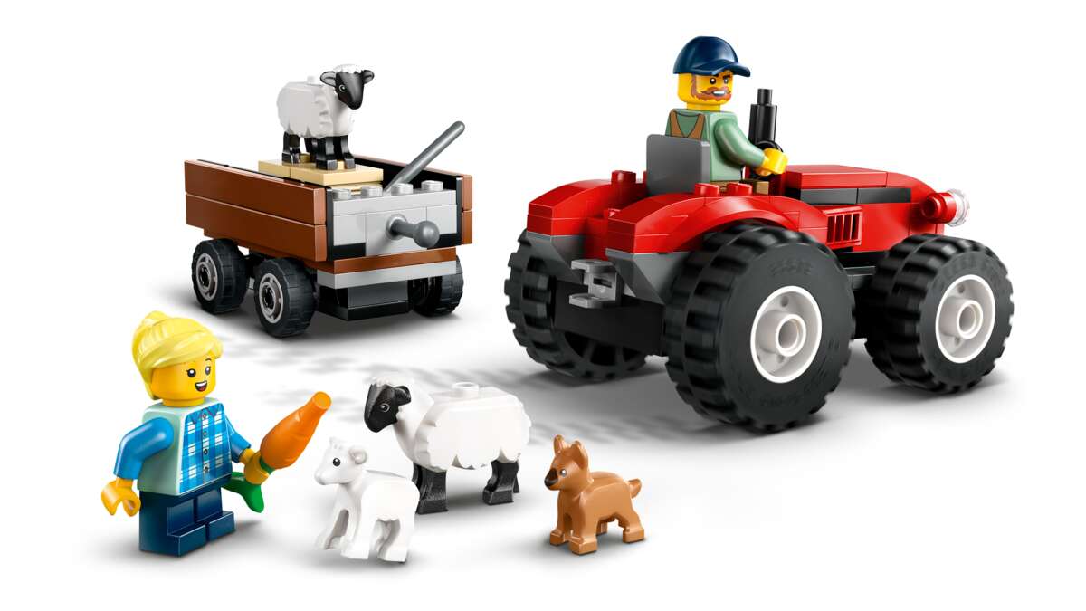 LEGO® City Sett med rød traktor, henger og sau 60461