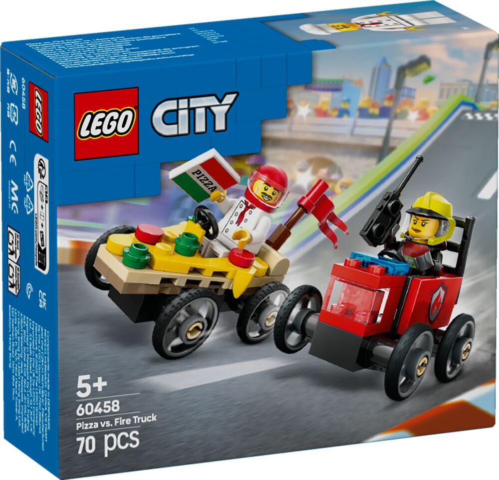 LEGO® City Billøp mellom pizzabil og brannbil 60458